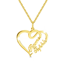 Double Names Personalized Heart Necklace
