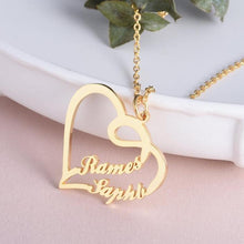 Double Names Personalized Heart Necklace