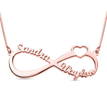 Personalized Infinity Heart Double Name Necklace