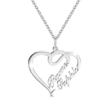 Double Names Personalized Heart Necklace