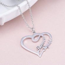 Double Names Personalized Heart Necklace