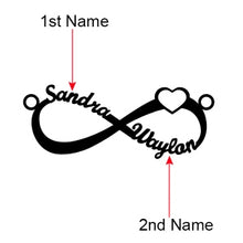 Personalized Infinity Heart Double Name Necklace