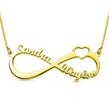 Personalized Infinity Heart Double Name Necklace