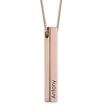 Personalized Engraved 3D Bar Necklace
