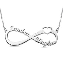 Personalized Infinity Heart Double Name Necklace